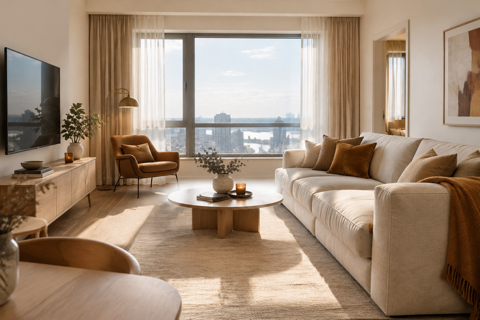 Serviced apartment living room in Berlin